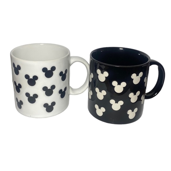 DISNEY MICKEY MOUSE Icon coffee mug black white set of 2 - Picture 5 of 5